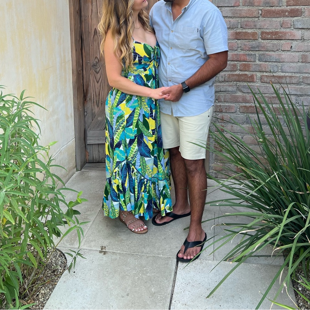 Aerie Tropical Leaf Print Maxi Dress